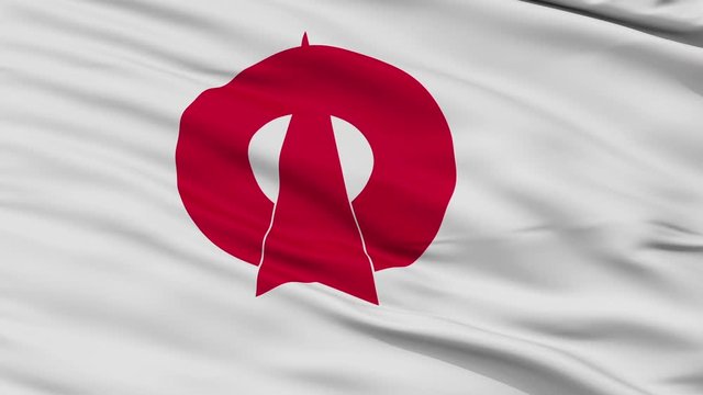 Oda close up flag, Shimane prefecture, realistic animation seamless loop - 10 seconds long