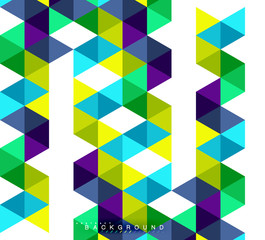 Multicolored triangles abstract background, mosaic tiles concept