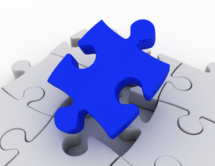 Fototapeta premium 3d puzzle concept . solution concept . 3d rendered illustration