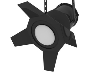 Spotlight isolated on white background. 3d rendered illustration