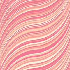 Wavy stripes colorful bright fresh vector pattern. Geometric abstract fashion texture. Graphic style for wallpaper, wrapping, fabric, background, apparel, prints, website. Main color pink.