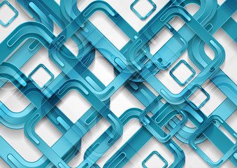 Bright blue abstract tech geometric background