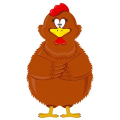 Vector cartoon funny chicken illustration