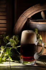 Glass Of Beer In Country Style