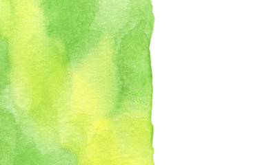 Green abstract watercolor background with space for text. 