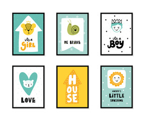 Scandinavian interior kids posters