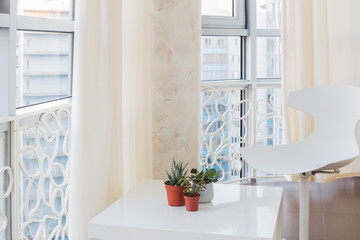 interior with white table and chair