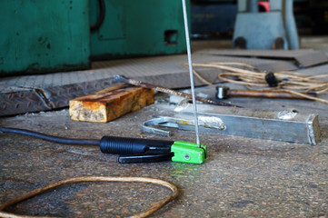 The technical accessories of the welding equipment are ready for use.