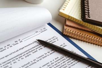 Legal contract signing - buy sell real estate contract