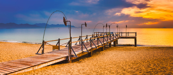 Sunrise over the sea. Amazing landscape. Panorama