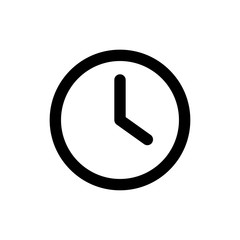 Clock vector icon, time symbol. Simple illustration, flat design for website or mobile app