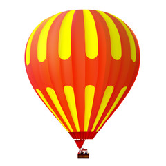 3d yellow and red hot air balloon