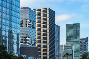 architectural complex against sky in downtown city, china