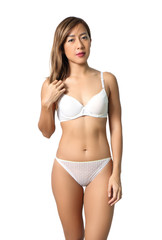 Fototapeta premium woman white bikini