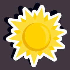 Vector illustration of a cartoon stickers of Sun