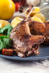 Duck legs confit with boiled potatoes