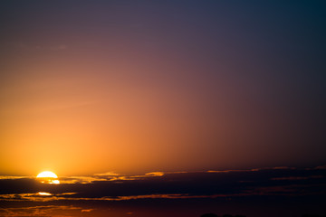 Sunset sun on sky