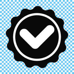 Seal with Check Mark Icon Vector