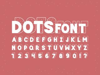 Dots font. Vector alphabet 