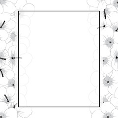 Hibiscus syriacus Flower Outline - Rose of Sharon Banner Border
