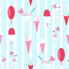 seamless fun ice cream background. suitable for fabric, packaging and event decoration