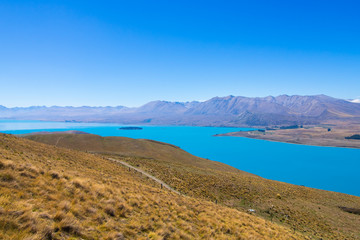 Landscapes viewed from Tekapo observatory, New Zealand