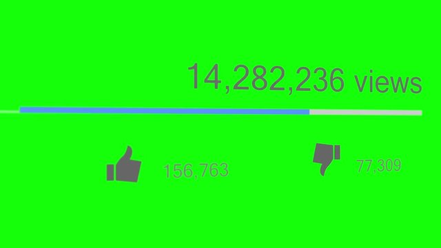 An online video reaching 100 million views on a streaming website Green Screen Background version 01