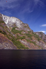 Mountains and fjord. Norwegian nature. Sognefjord. Flam, Norway
