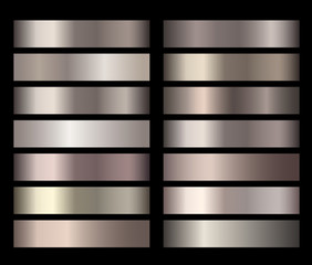 Metal gold bronze foil texture gradients vector
