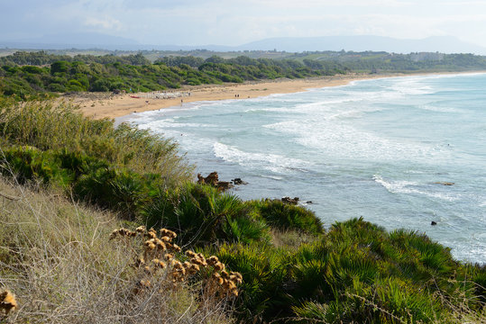 Beach at Marinella Riserva naturale Foce del Fiume Belice e dune Limitrofe, Sicily, Italy