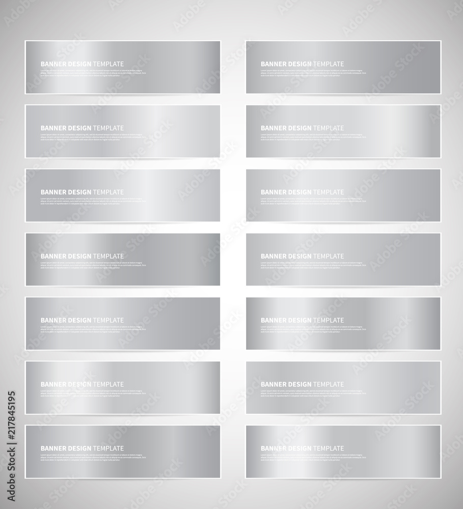 Canvas Prints set of silver gradient vector banners templates