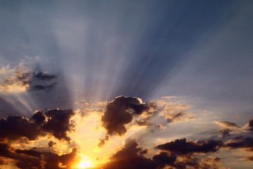 Fototapeta premium nice toned sunset or sunrise clouds in the sky for using in design as background.