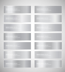 Set of silver gradient vector banners templates