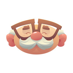kind grandfather in glasses with a mustache