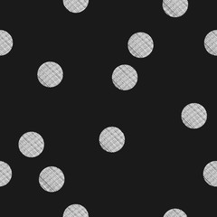 Black and white seamless pattern with textured dots. Stylized bokeh seamless pattern