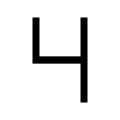 Number four, numeral icon
