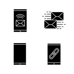 Smartphone apps glyph icons set