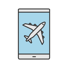 Naklejka premium Smartphone airplane mode color icon