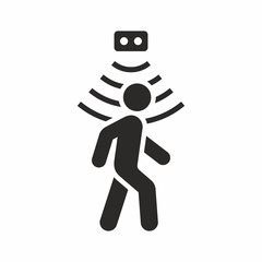 Motion sensor icon, walking man