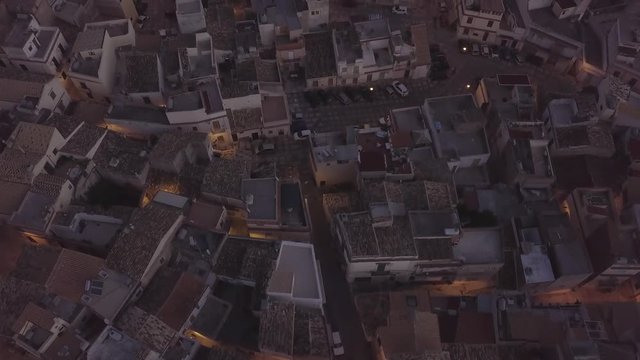 Flight Over an Italian Town Noto in Sicily at Dusk (4K Droe Aerial Footage)