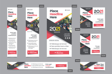 City Background Corporate Web Banner Template in multiple sizes. Easy to adapt to Brochure, Annual Report, Magazine, Poster, Corporate Advertising media, Flyer, Website.