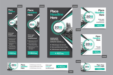 City Background Corporate Web Banner Template in multiple sizes. Easy to adapt to Brochure, Annual Report, Magazine, Poster, Corporate Advertising media, Flyer, Website.
