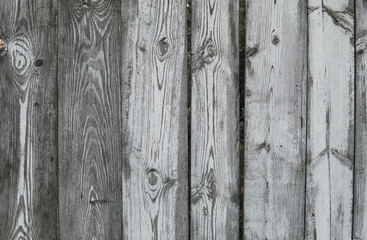 Horizontal rustic weathered old painted wood background with knots and nail holes. Woods texture.
