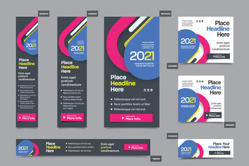 City Background Corporate Web Banner Template in multiple sizes. Easy to adapt to Brochure, Annual Report, Magazine, Poster, Corporate Advertising media, Flyer, Website.