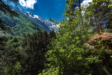 Fototapeta na wymiar Tsej gorge, mountains of the Caucasus.
