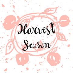 Harvest Autumn Season Hand Drawn lettering text
