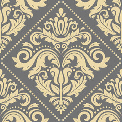 Orient classic pattern. Seamless abstract background with repeating elements. Orient gray and golden background