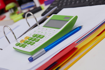 office supplies on a table