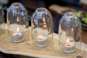 Background, clear glass placed on the table, ready to use, cut to the light is beautiful.