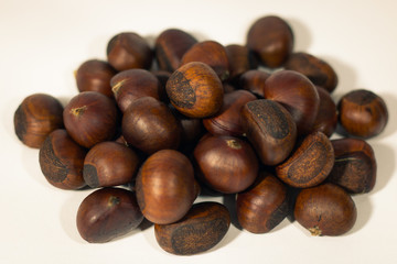brown ripe chestnuts background